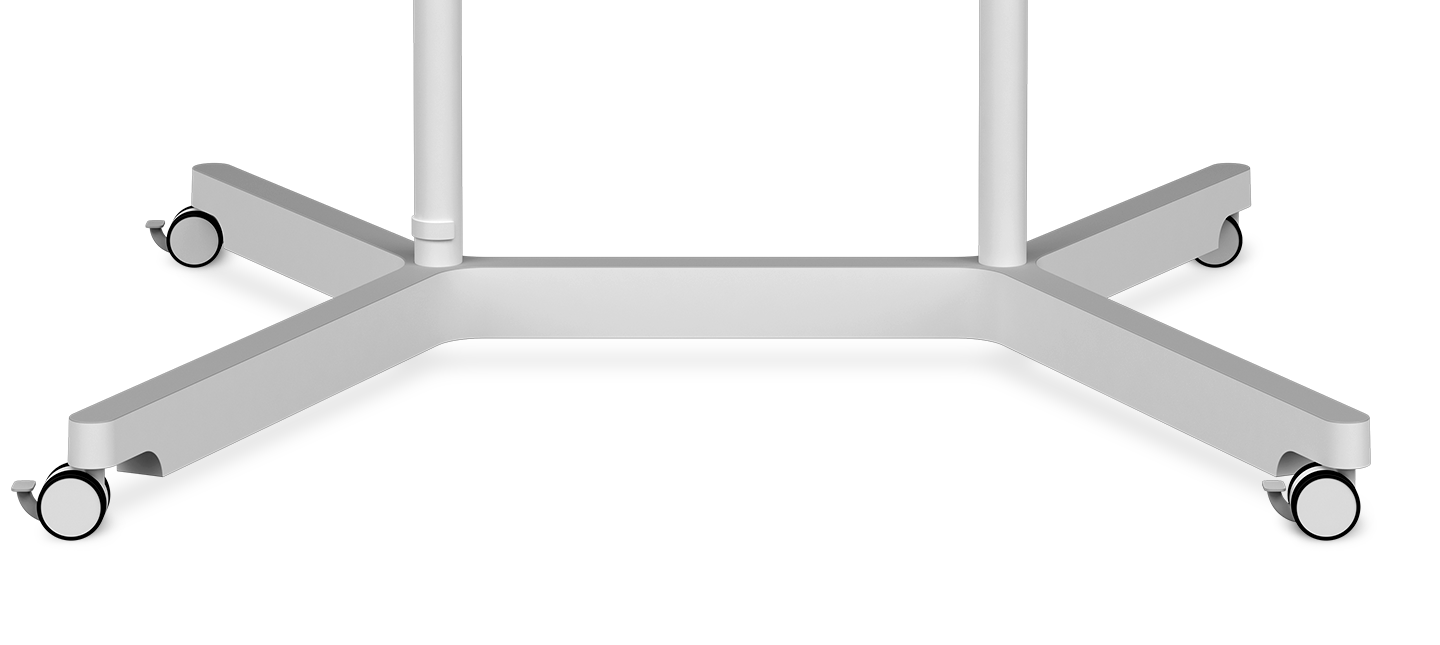 Una imagen que muestra la parte inferior ampliada de un dispositivo Samsung Flip, con cuatro ruedas que se mueven de izquierda a derecha. 