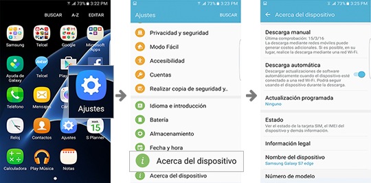 Puede verificar la versión mas reciente de Software en Ajustes > Acerca del dispositivo > Actualizaciones de Software