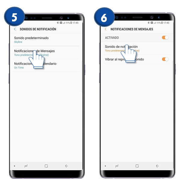 Galaxy Note 8 - ¿Cómo cambiar el sonido de las notificaciones?