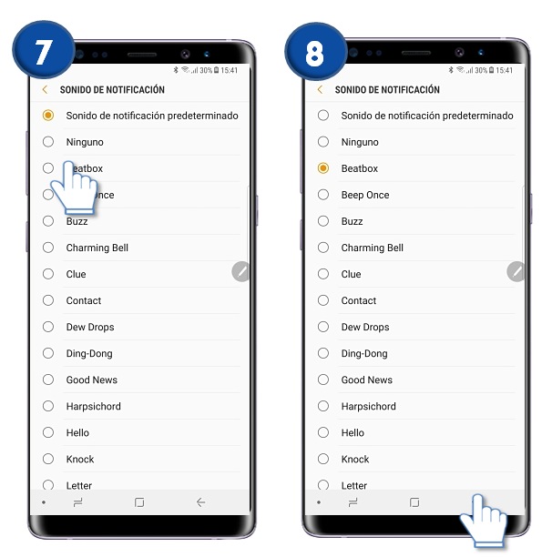 Galaxy Note 8 - ¿Cómo cambiar el sonido de las notificaciones?