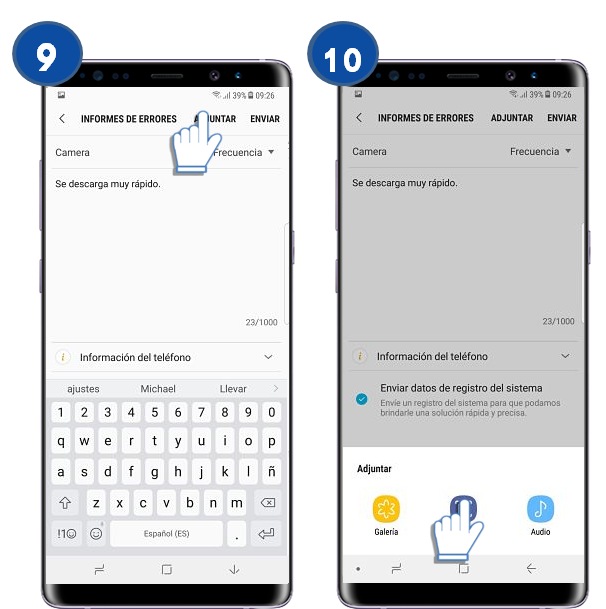 Galaxy Note8: ¿Cómo enviar un informe de errores desde Samsung Members?