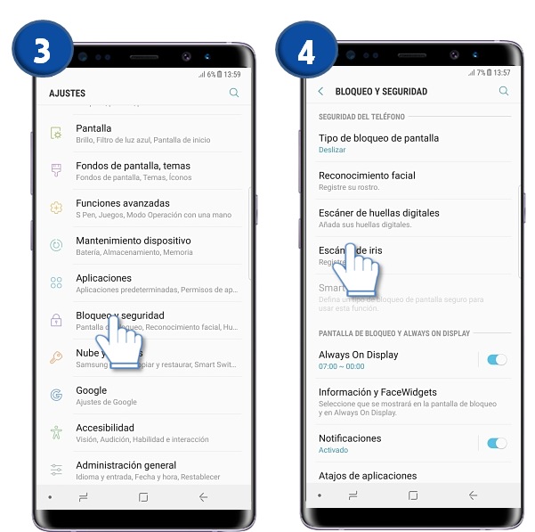 Galaxy Note8: ¿Qué es y cómo activar el bloqueo por iris?