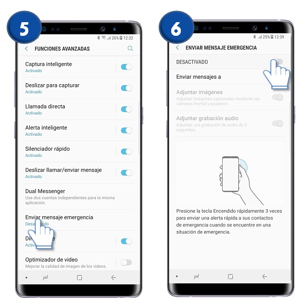 Galaxy Note8: ¿Qué es y cómo activar el mensaje de emergencia?
