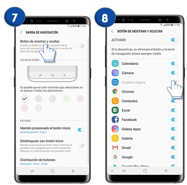 Galaxy Note8: ¿Qué es y cómo personalizar la barra de navegación?