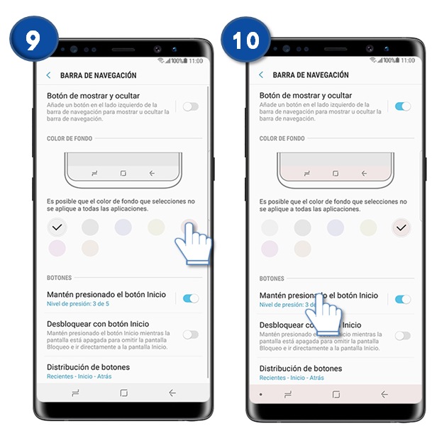 Galaxy Note8: ¿Qué es y cómo personalizar la barra de navegación?