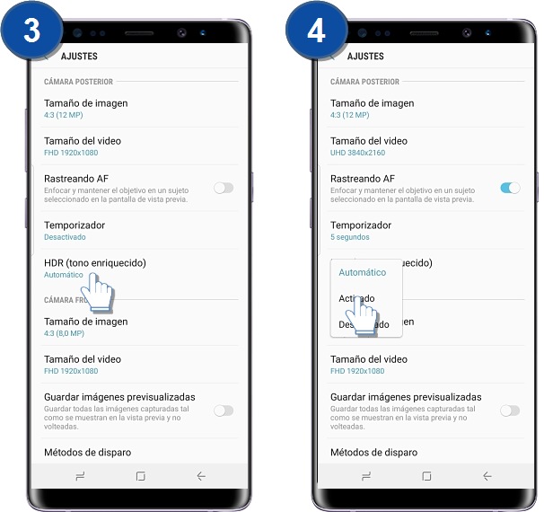 Galaxy Note8: ¿Qué es y cómo activar el HDR?