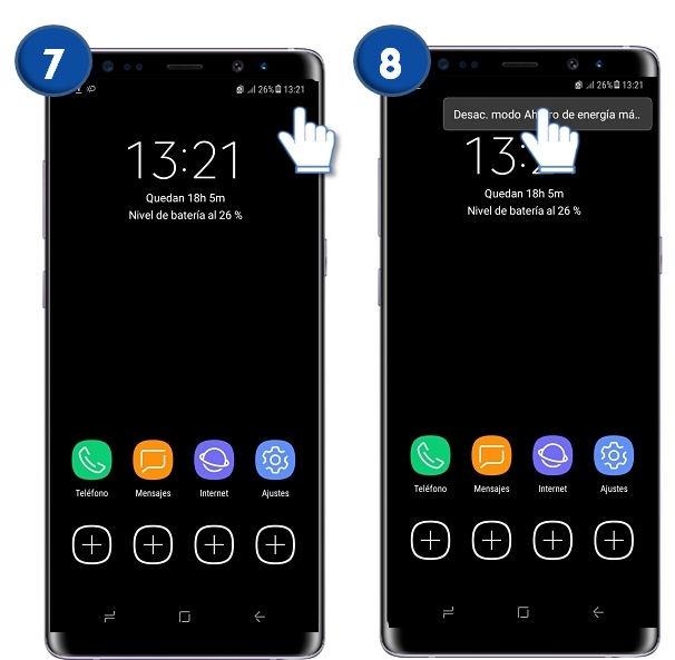Galaxy Note8: ¿Qué es y cómo activar el ahorro de energía máximo?