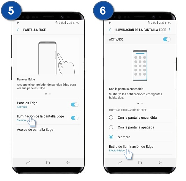 Galaxy S9 | S9 Plus- ¿Cómo y para qué activar la iluminación Edge?