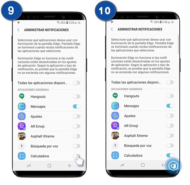 Galaxy S9 | S9 Plus- ¿Cómo y para qué activar la iluminación Edge?