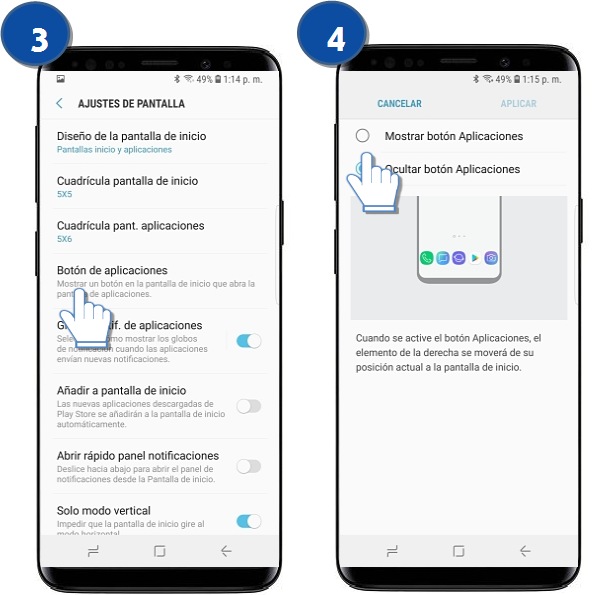 Galaxy S9 | S9 Plus - ¿Cómo activar el botón de aplicaciones?