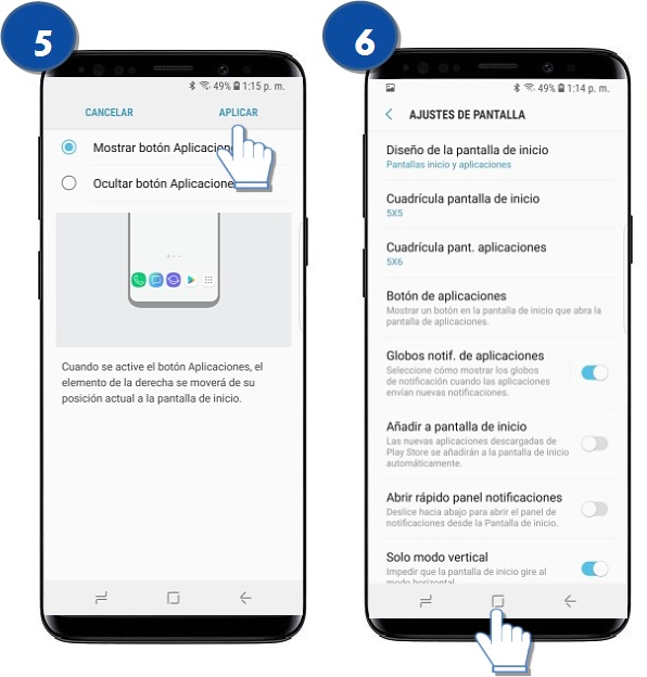 Galaxy S9 | S9 Plus - ¿Cómo activar el botón de aplicaciones?