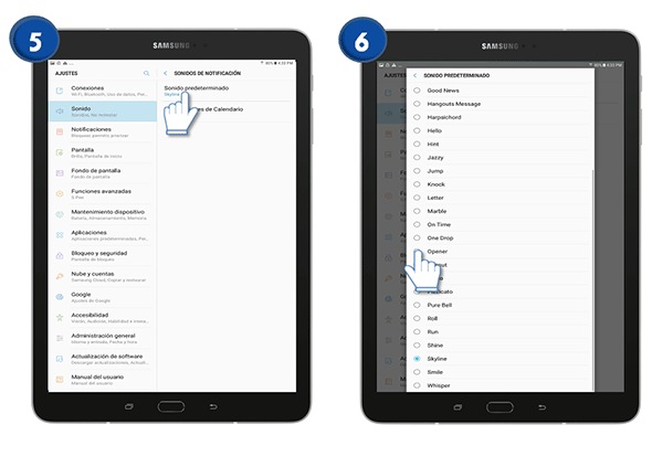 Galaxy Tab S3 - ¿Cómo cambiar el sonido de notificación?