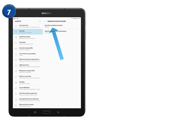 Galaxy Tab S3 - ¿Cómo cambiar el sonido de notificación?