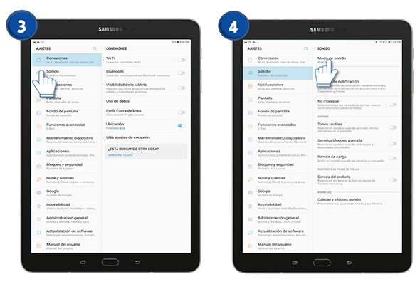 Galaxy Tab S3 - ¿Cómo cambiar el modo de sonido?