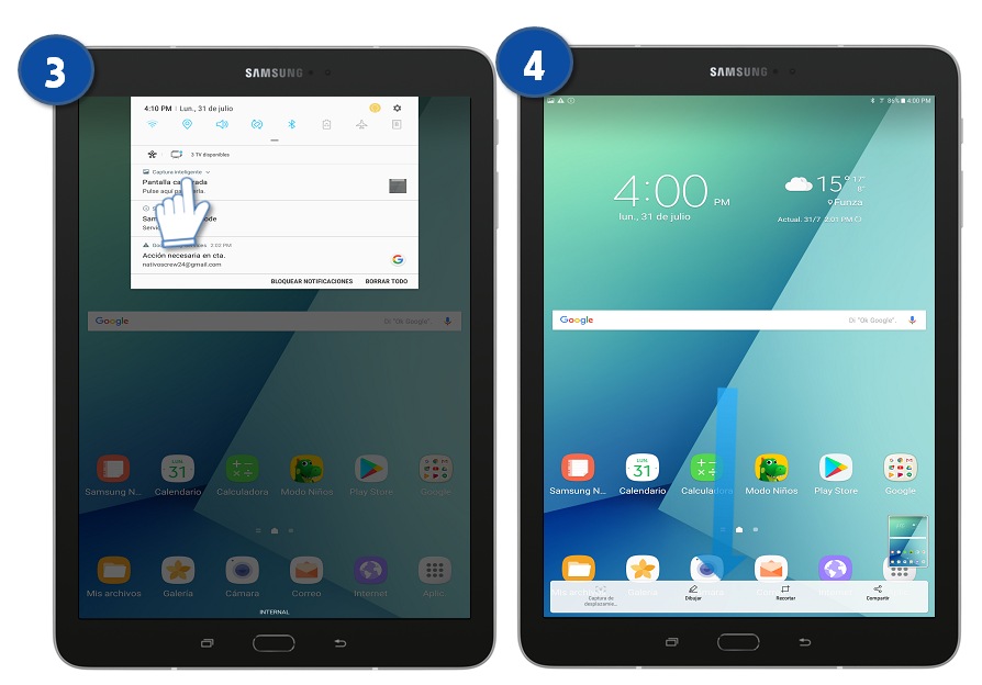 Galaxy Tab S3 - ¿Qué es y cómo realizar capturas de pantalla?