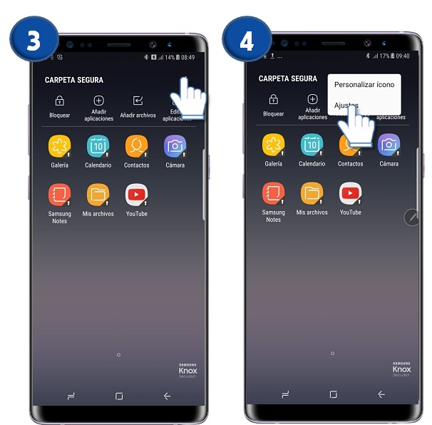 Galaxy Note 8 : ¿Qué es y cómo eliminar los datos de una copia de seguridad de la carpeta segura?
