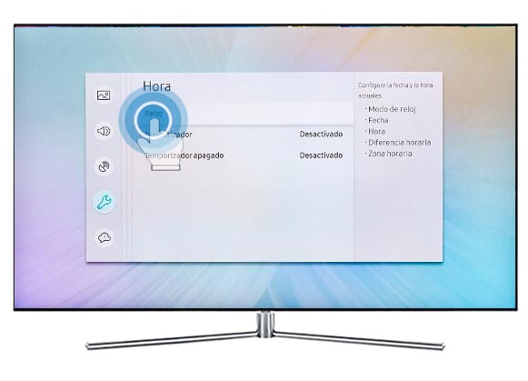 Samsung Smart TV MU6100 - ¿Cómo ajustar la hora?
