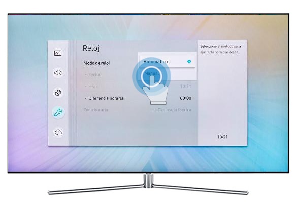 Samsung Smart TV MU6100 - ¿Cómo ajustar la hora?