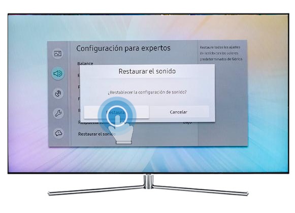 Samsung Smart TV MU6100 - ¿Cómo restablecer ajustes de sonido?