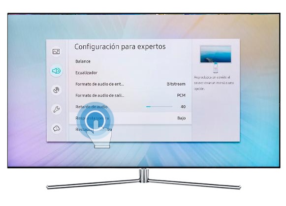 Samsung Smart TV MU6100 - ¿Qué es Respuesta sonora y cómo ajustarla?