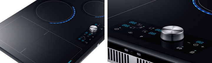 Hay un FlexZone grande en el lado izquierdo de la inducción y una marcación magnética que te permite controlar la configuración de la inducción.