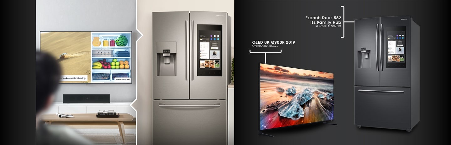 Revisa que hay en tu nevera Family Hub desde tu TV QLED.