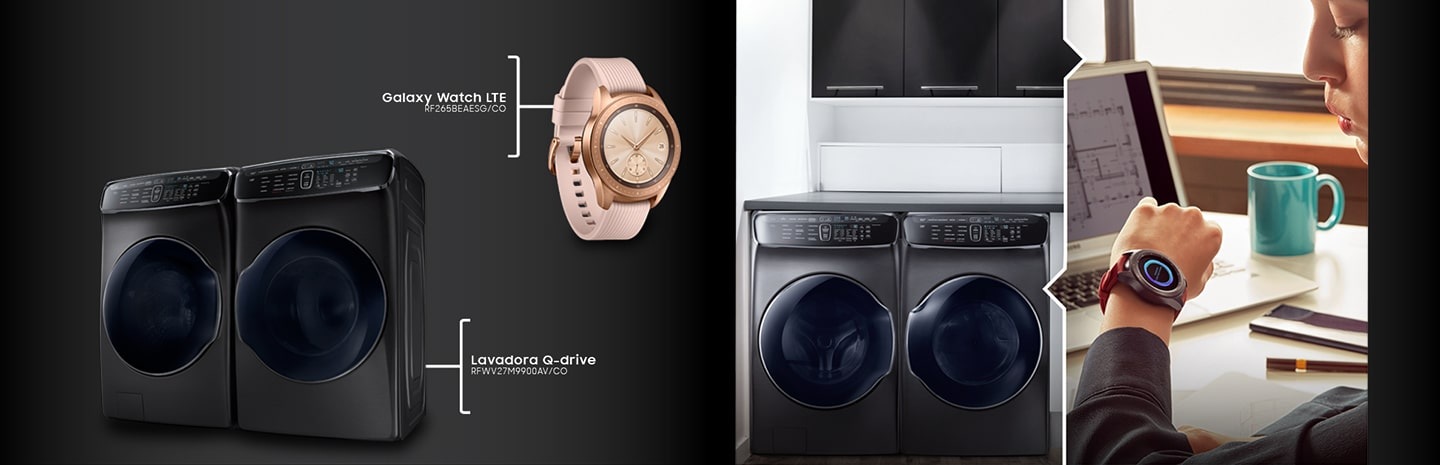 Controla los ciclos de tu lavadora QDrive directamente desde tu muñeca con el Galaxy Watch.