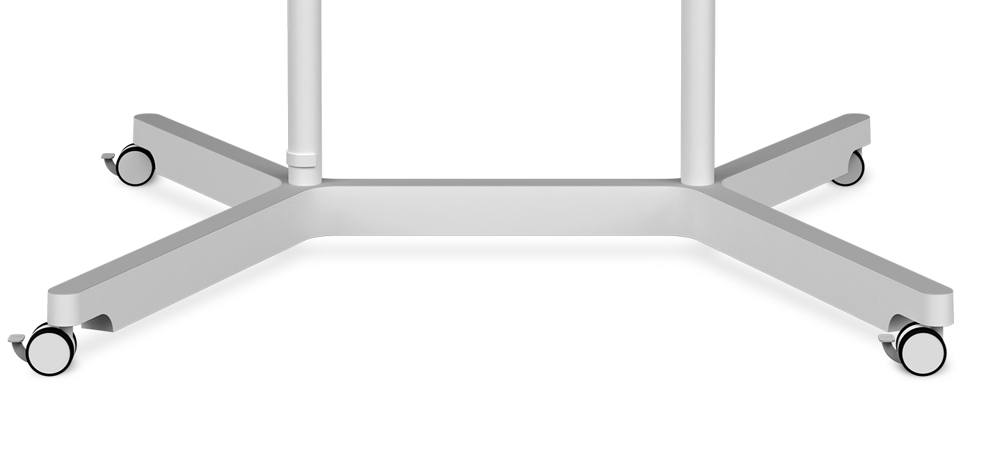 Una imagen que muestra la sección inferior del dispositivo Samsung Flip ampliada, con cuatro ruedas que se mueven de izquierda a derecha. 