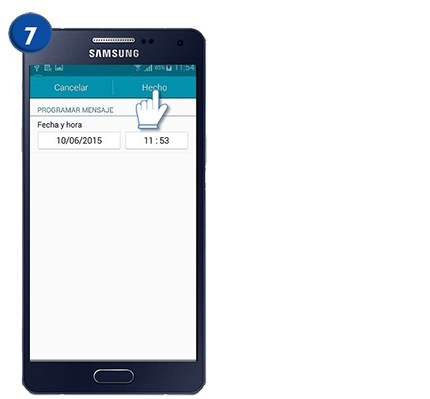 Galaxy A5 - ¿Cómo Programar el envío de un mensaje en una hora predeterminada?