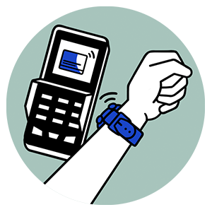 Step 3: Um mit Smartwatch zu bezahlen, Galaxy Watch ans Terminal halten