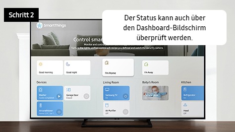 2. Der Status kann auch über den Dashboard-Bildschirm überprüft werden.