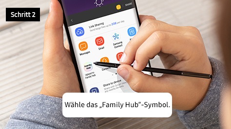2. Wähle das „Family Hub“-Symbol.