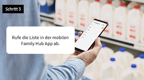 3. Rufe die Liste in der mobilen Family Hub App ab.
