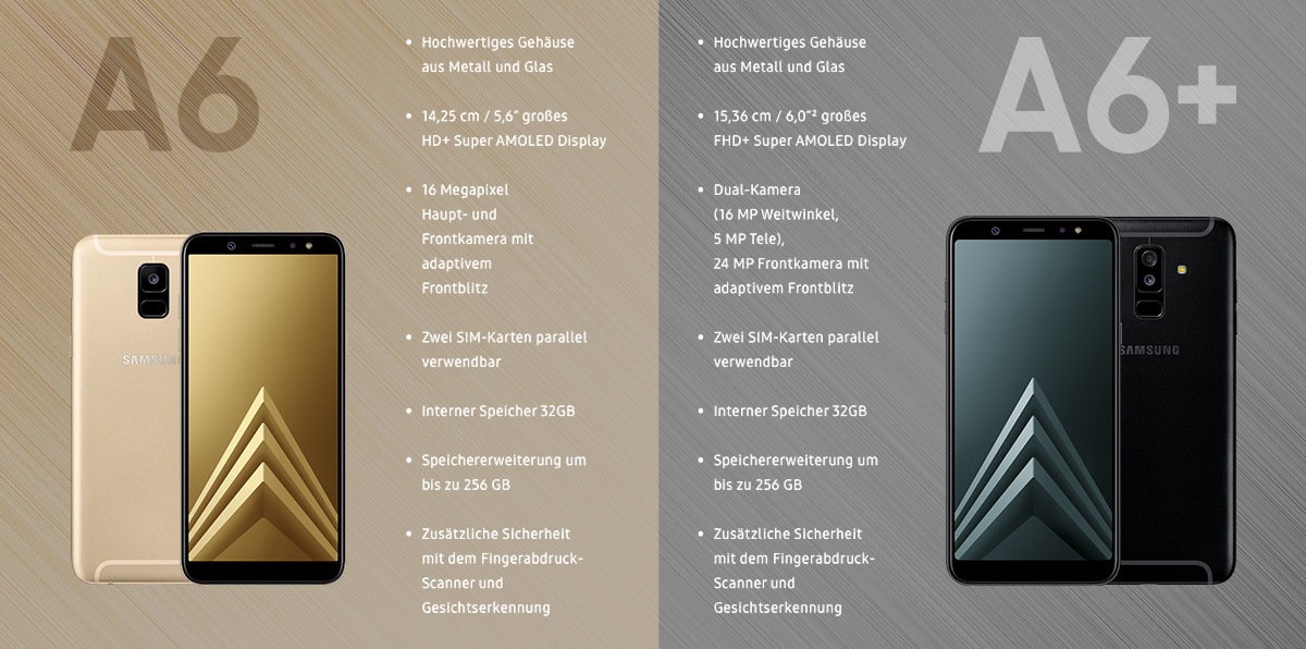 Gegenüberstellung - Das neue Galaxy A6 | A6+