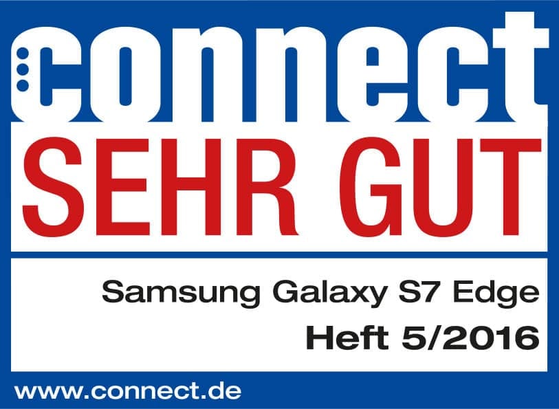 Testsieger Galaxy S7 edge bei 'connect'.