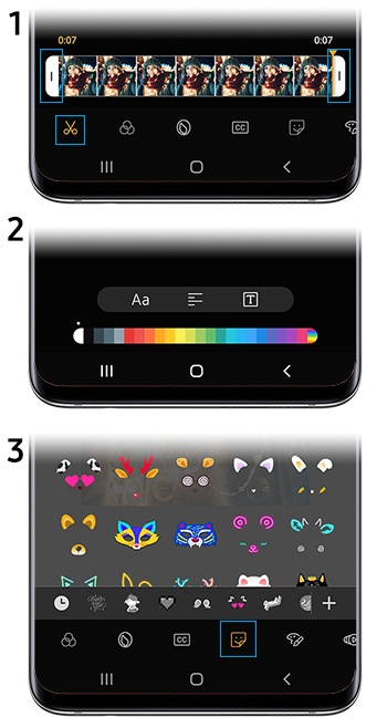 Galaxy Screen Videobearbeitung