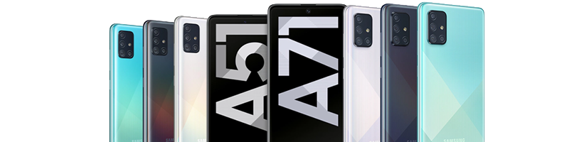 Galaxy A 51 und A71 Modelle Rückseiten