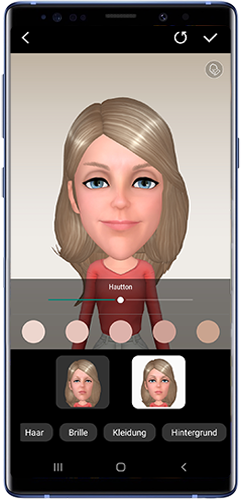 Personalisieren Sie mit Ihrem Galaxy Note9 das Gesicht Ihres Emoji.