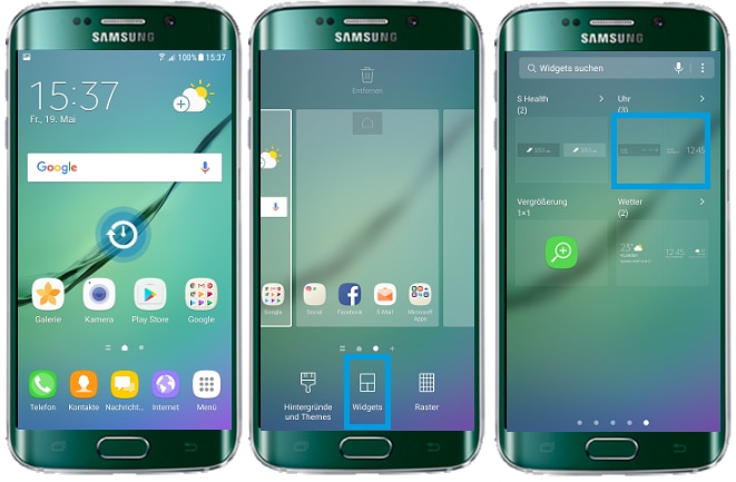 Galaxy S6 Widgets einstellen