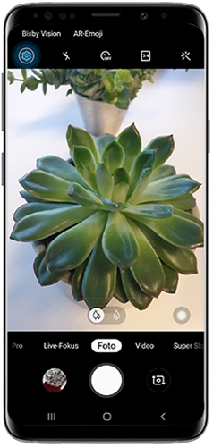 Tippen Sie im Galaxy S9/S9+ in der Kamera auf Einstellungen, um den Sportmodus zu aktivieren.
