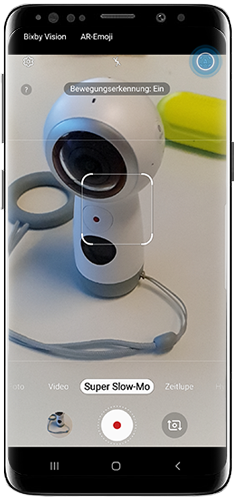 Aktivieren Sie bei der Wahl der Merhfachaufnahme beim Super Slow-Mo-Video mit Ihrem Galaxy S9 plus den Auto-Modus.
