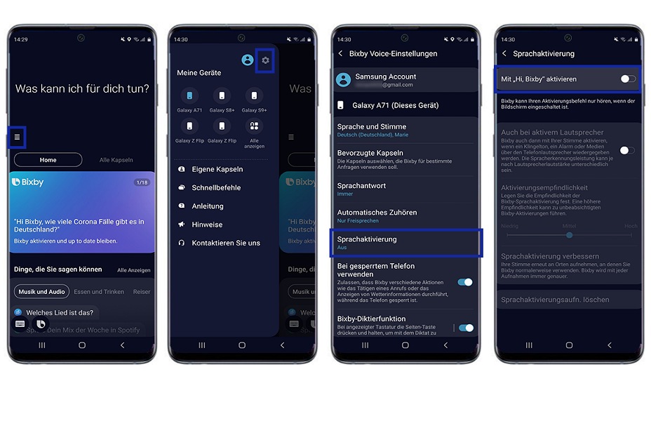 Galaxy Smartphone Sprachsteuerung aktivieren