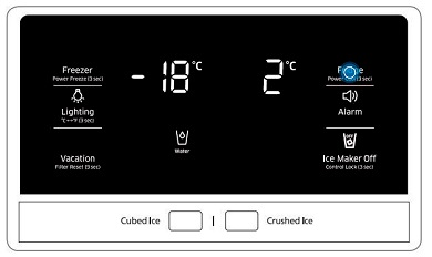 Tippe im Display deines Samsung Kühlschranks auf die Fridge-Taste.