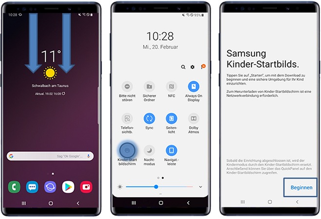 Samsung Galaxy - Schnelleinstellungsleiste