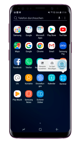 Apps auf Galaxy S9 plus verwalten, Apps deinstallieren