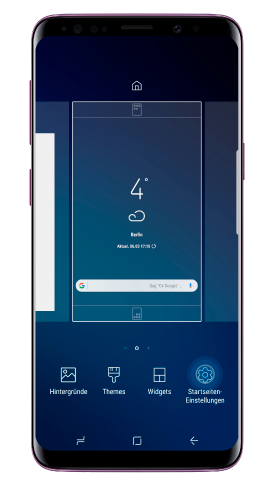 Apps auf Galaxy S9 plus verwalten, Startseiten-Einstellungen