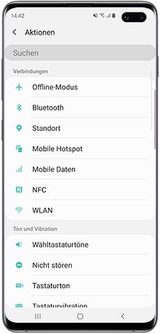 Bixby Routinen, Aktionen auswählen