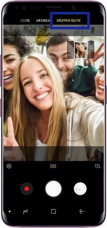 Galaxy S9/S9+, Gruppen-Selfie aufnehmen
