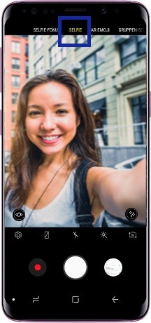 Selfie mit Galaxy S9/S9+ aufnehmen, Modus Selfie waehlen