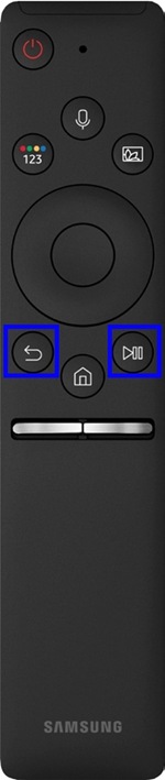 Tasten Return und Play/Pause 10 Sekunden drücken, um Smart Touch Control mit Samsung TV N-Serie (QLED) zu koppeln.